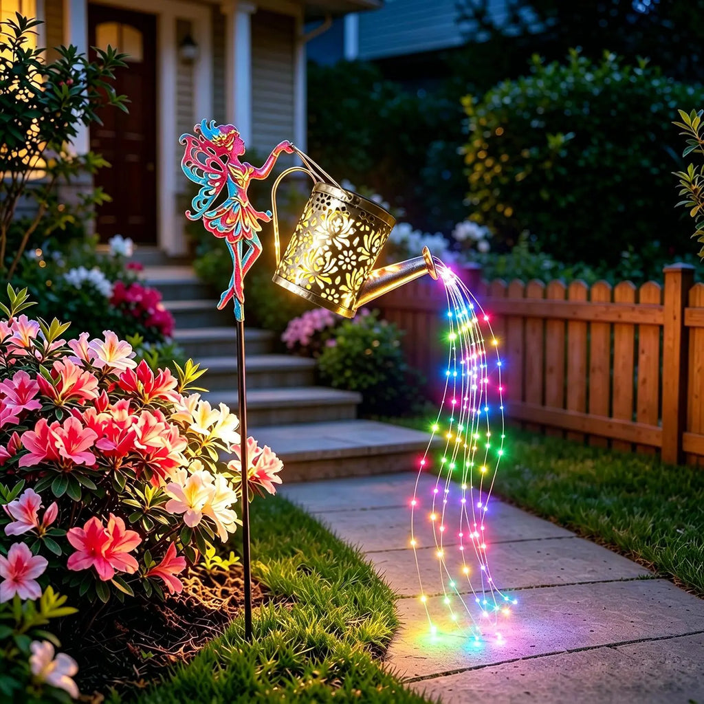 Solar LED Hummingbird Water Jug Lights with Iron Frame