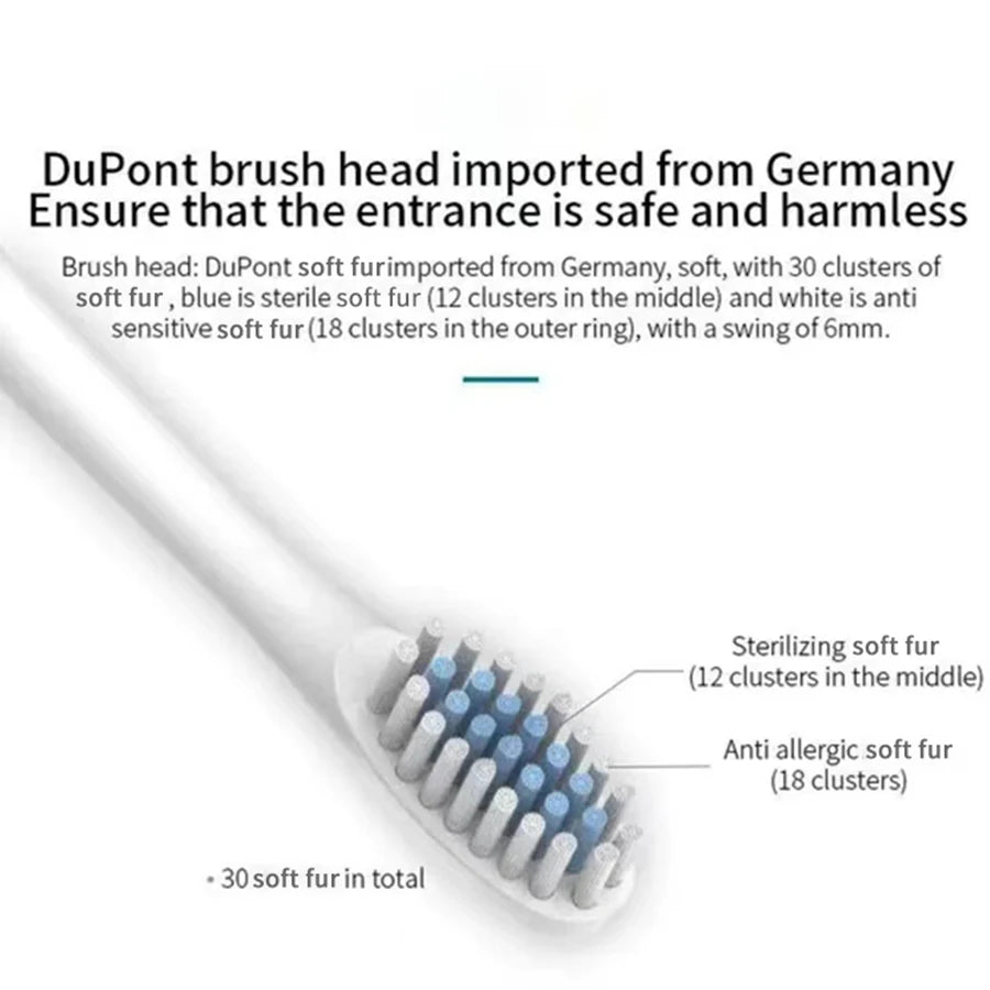 Electric Ultrasonic Toothbrush – 6 Speeds, USB Charging, Waterproof