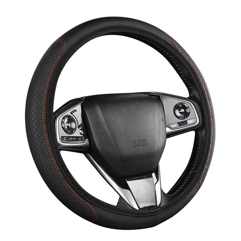 Embossed PU Leather Steering Wheel Cover