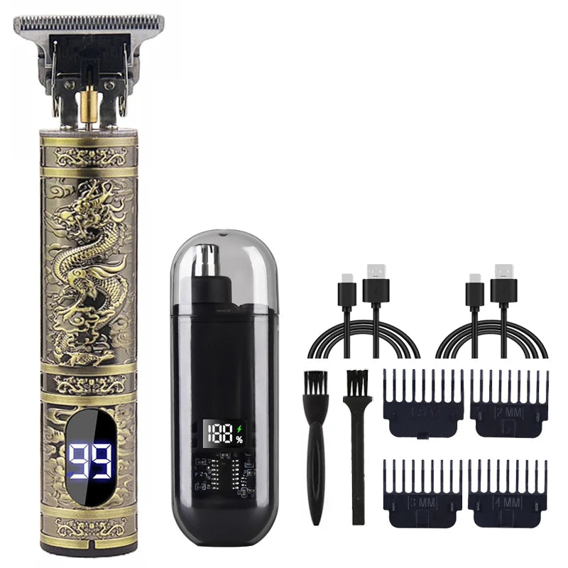 T9 Vintage Electric Hair Clipper & Beard Trimmer – Rechargeable Kit