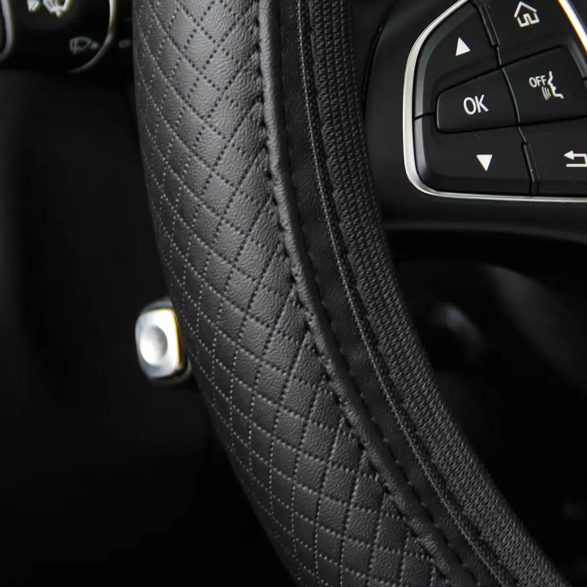 Embossed PU Leather Steering Wheel Cover