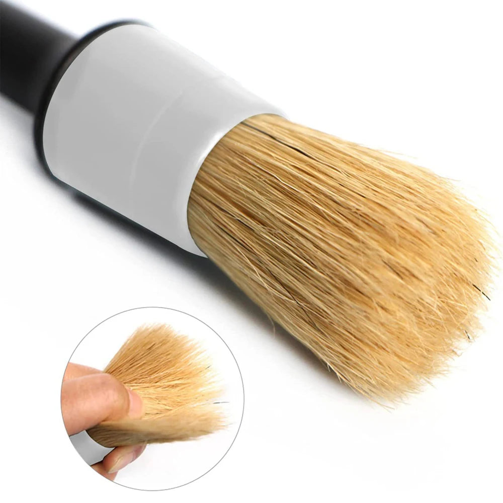 3-Piece Boar Hair Car Detail Brush Set