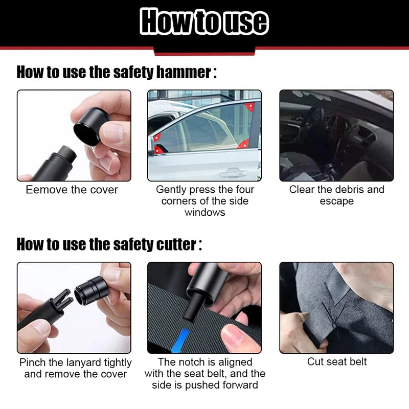 2-in-1 Car Emergency Hammer