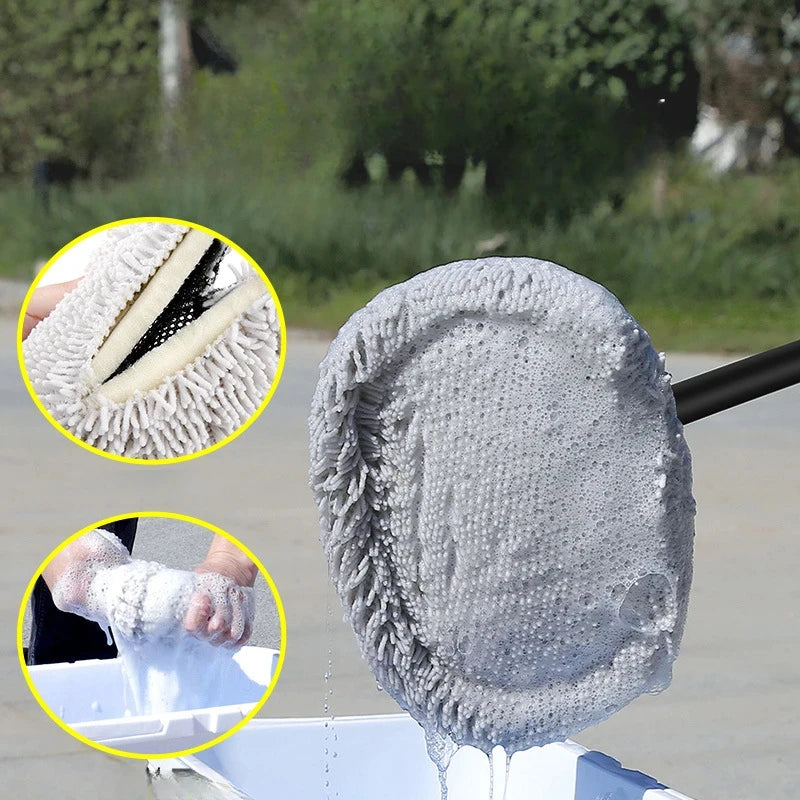 Telescoping Car Wash Brush – Chenille Mop with Long Handle