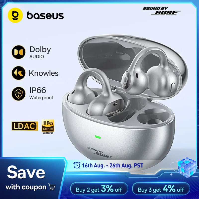 Baseus Inspire XC1 Sound by Bose Ear Clip Wireless Earbuds Bluetooth