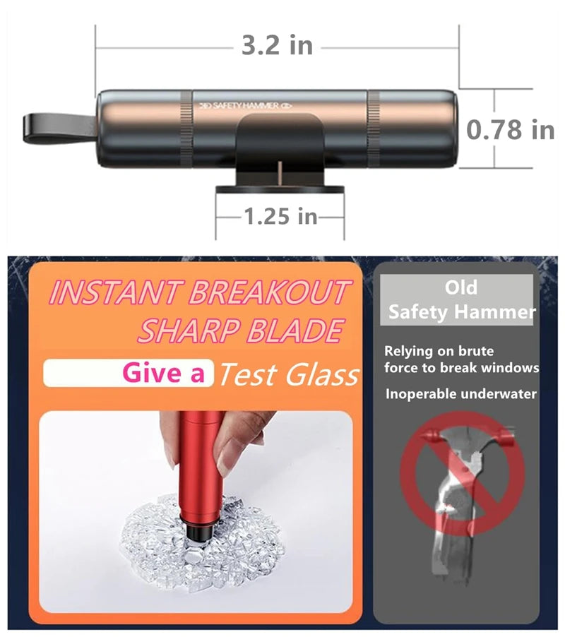 2-in-1 Car Emergency Hammer