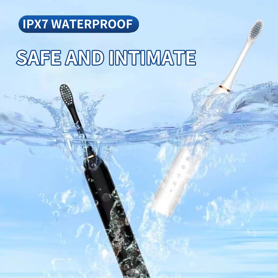 Electric Ultrasonic Toothbrush – 6 Speeds, USB Charging, Waterproof