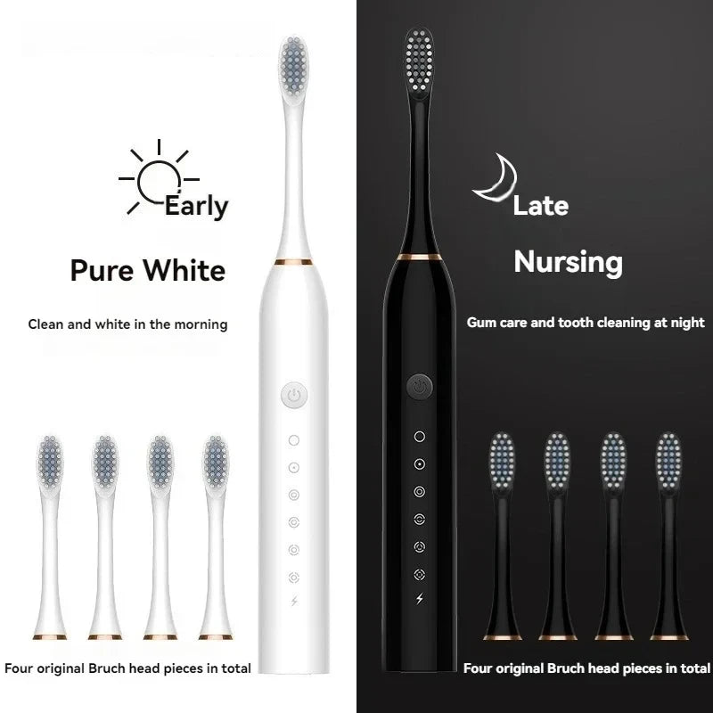 Electric Ultrasonic Toothbrush – 6 Speeds, USB Charging, Waterproof
