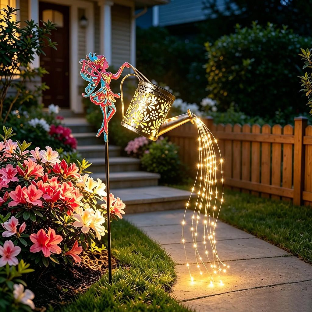 Solar LED Hummingbird Water Jug Lights with Iron Frame